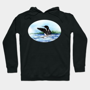 Watercolor Loon Hoodie